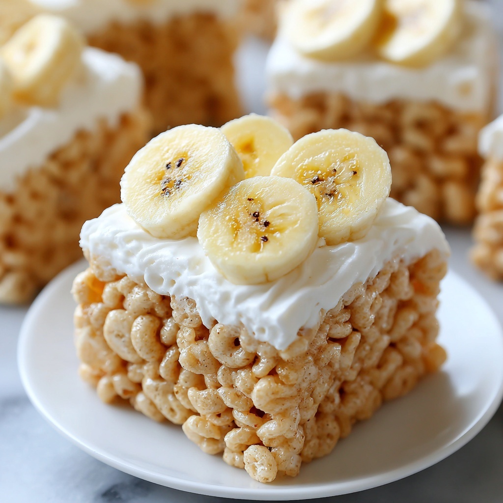 Banana Pudding Rice Krispie Treats: Easy No-Bake Joy Recipe - Recipe Image