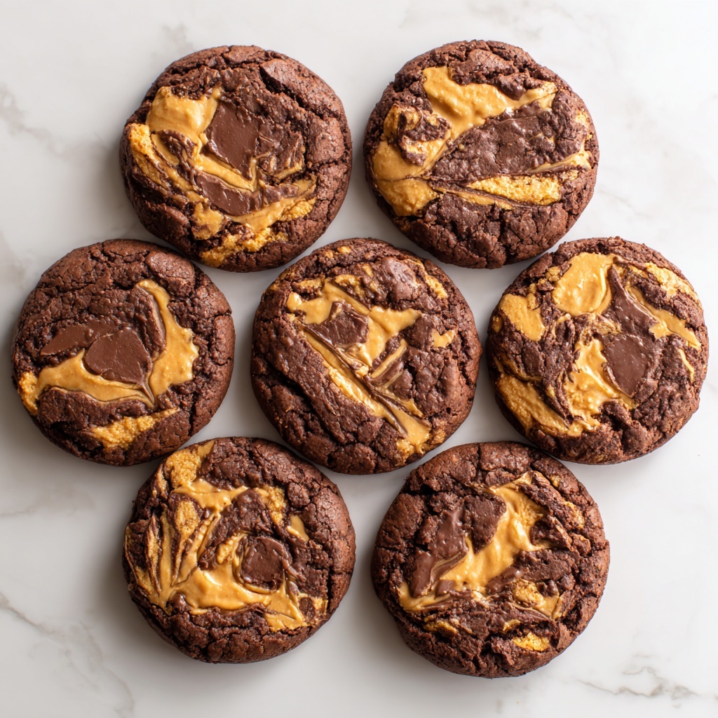 Decadent Triple Chocolate Peanut Butter Cookies Recipe - Recipe Image