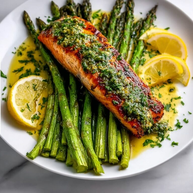 One Pan Salmon and Asparagus with Lemon Garlic Herb Butter Recipe