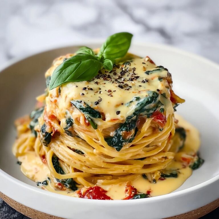 Spaghetti & Spinach with Sun-Dried Tomato Cream Sauce Recipe