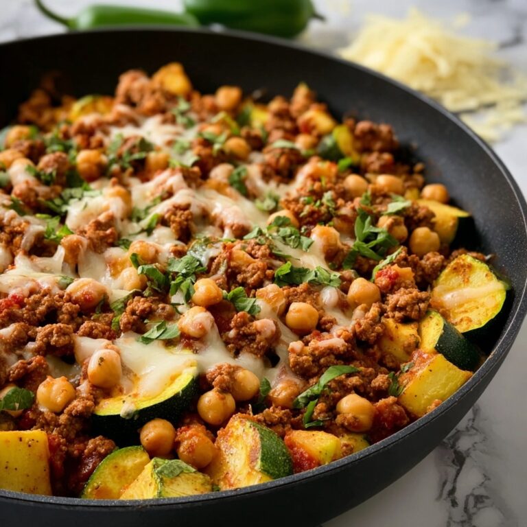 Ground Turkey Zucchini Chickpea Skillet Recipe