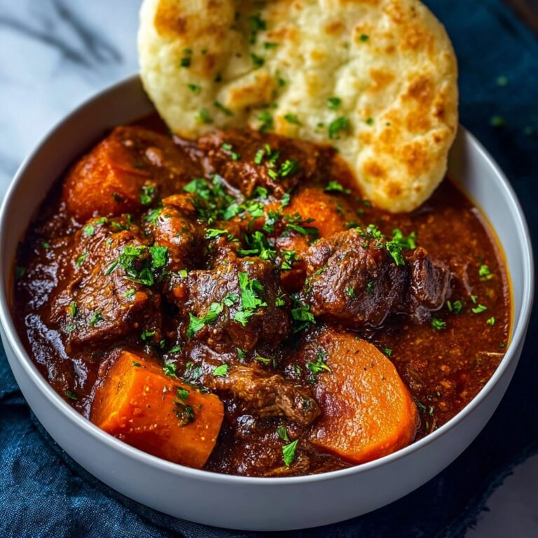 Savory Spicy African Beef Stew with Fluffy Chapati and Vibrant Slaw Recipe
