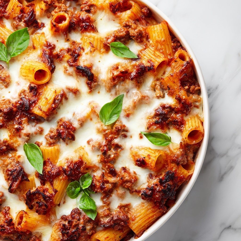 Irresistible Baked Ziti with Three Cheeses for Cozy Nights Recipe - Recipe Image