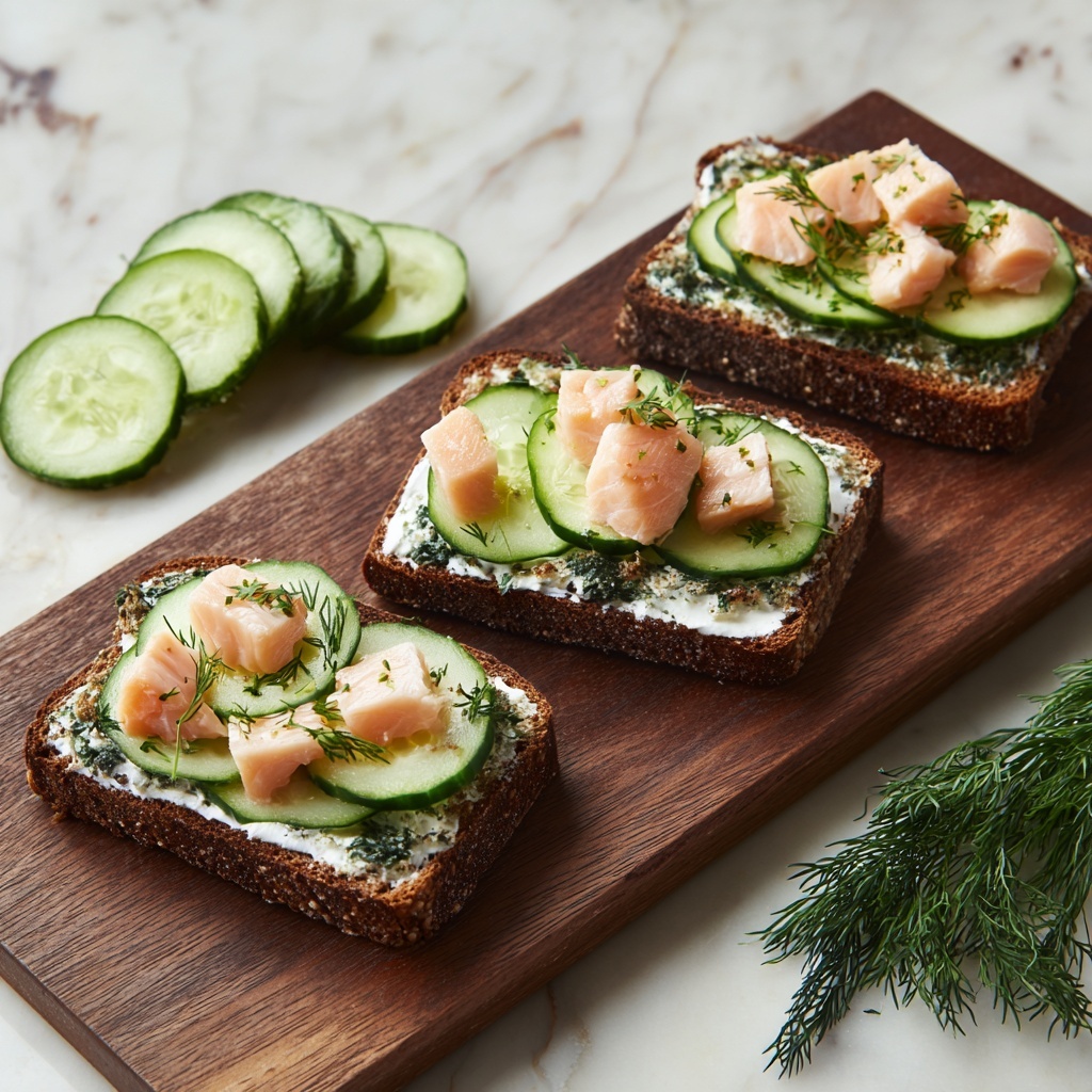 Smoked Salmon Pumperknickel Toasts Recipe - Recipe Image