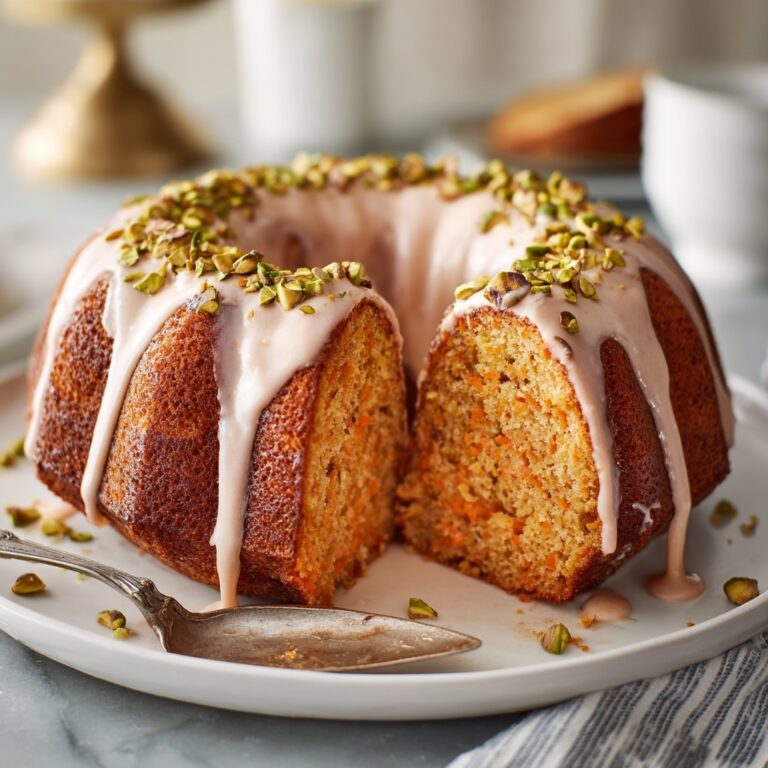 Carrot Pistachio Orange Cake with Rose Glaze Recipe