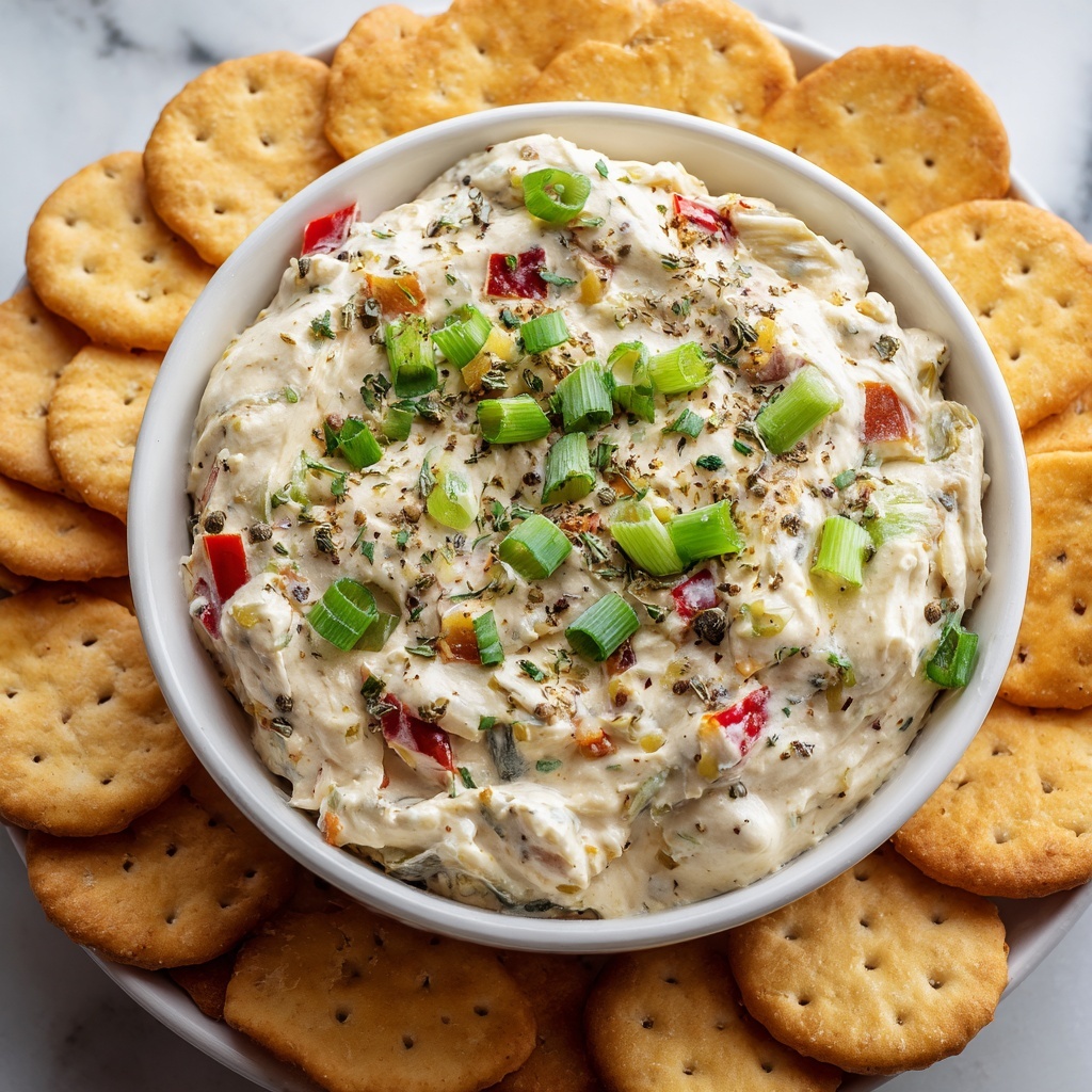 Easiest Party Appetizer: Cream Cheese and Cheddar Dip with Green Onions and Bell Peppers Recipe - Recipe Image