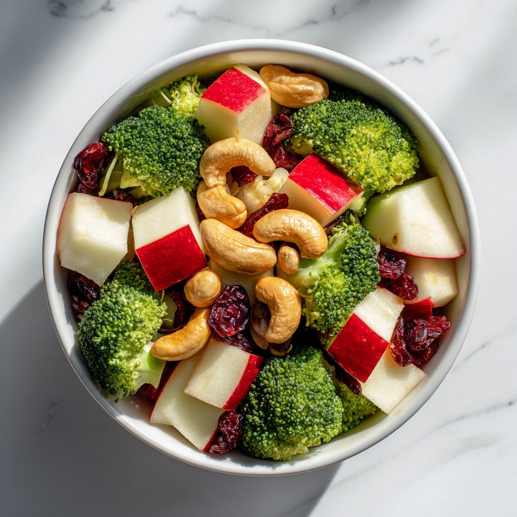 Broccoli Cashew Salad with Apples, Pears, and Cranberries Recipe - Recipe Image