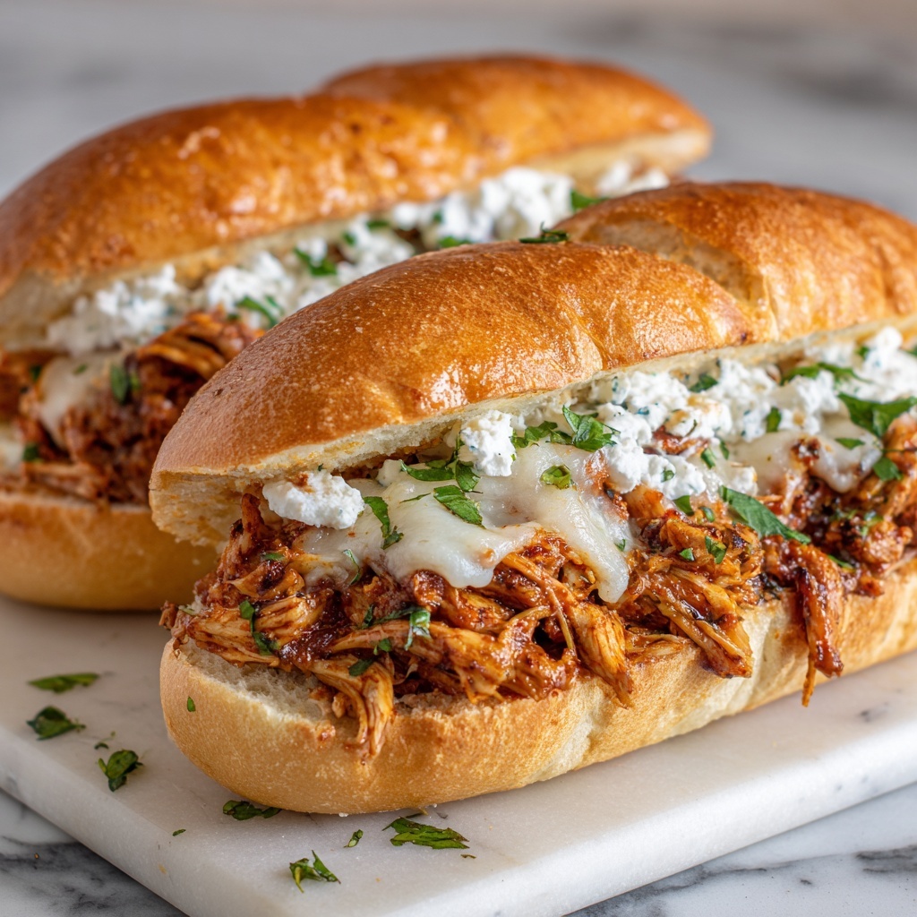 Slow Cooker Parmesan Garlic Chicken Sandwiches Recipe - Recipe Image