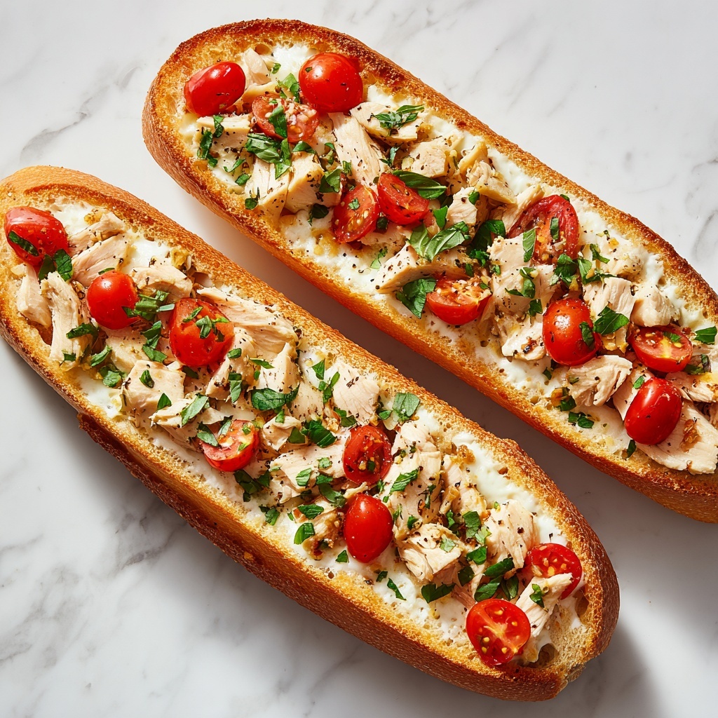 Chicken Caprese Garlic Bread Recipe - Recipe Image