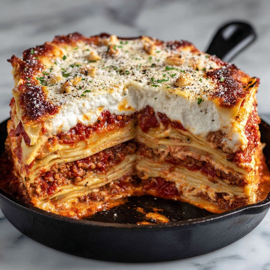 Lasagna Skillet Pie Recipe - Recipe Image
