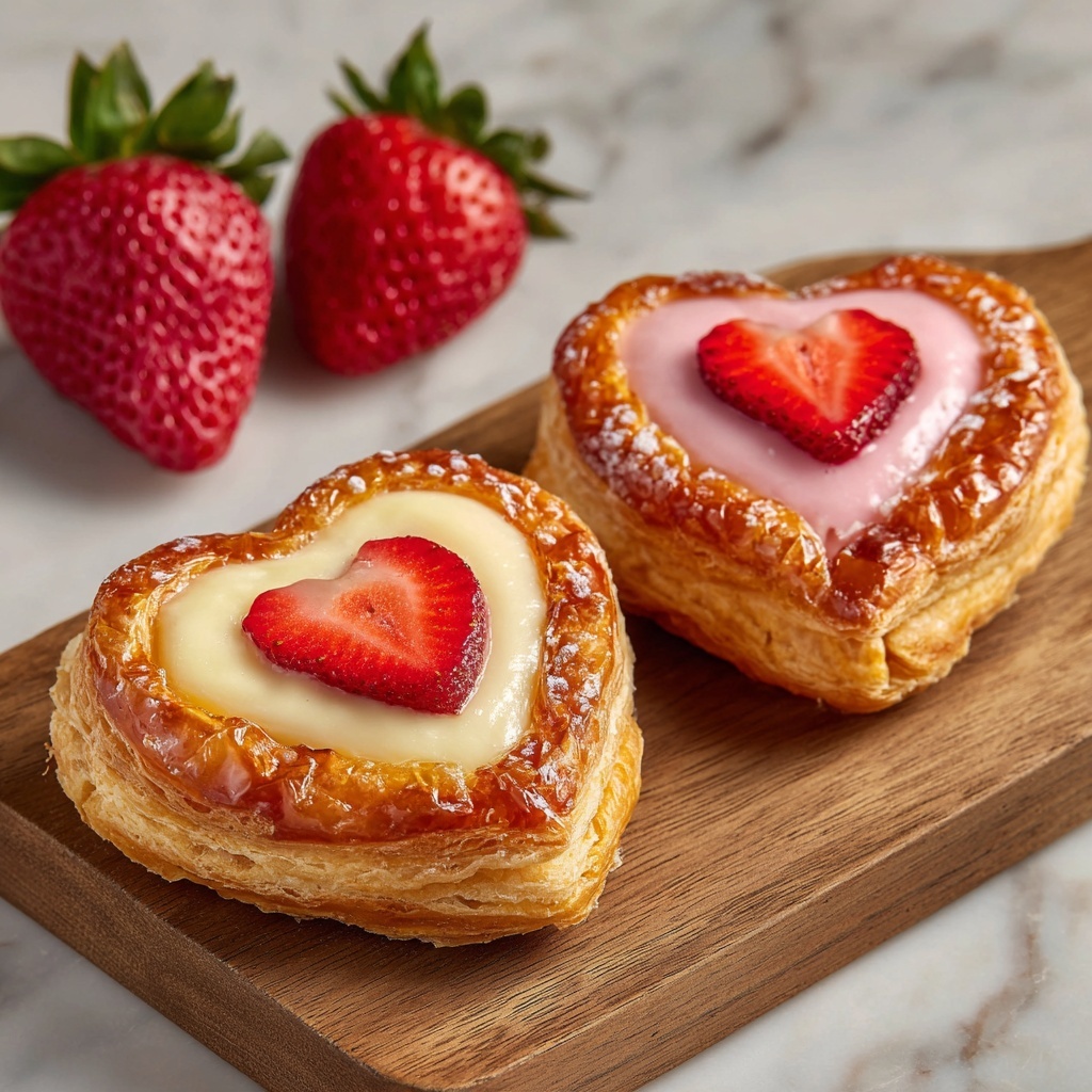 Strawberry Cream Cheese Heart Danishes Recipe - Recipe Image