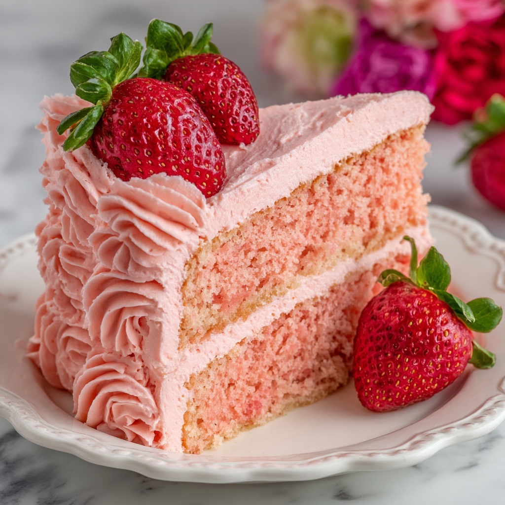 Strawberry Layer Cake with Strawberry Buttercream Recipe - Recipe Image