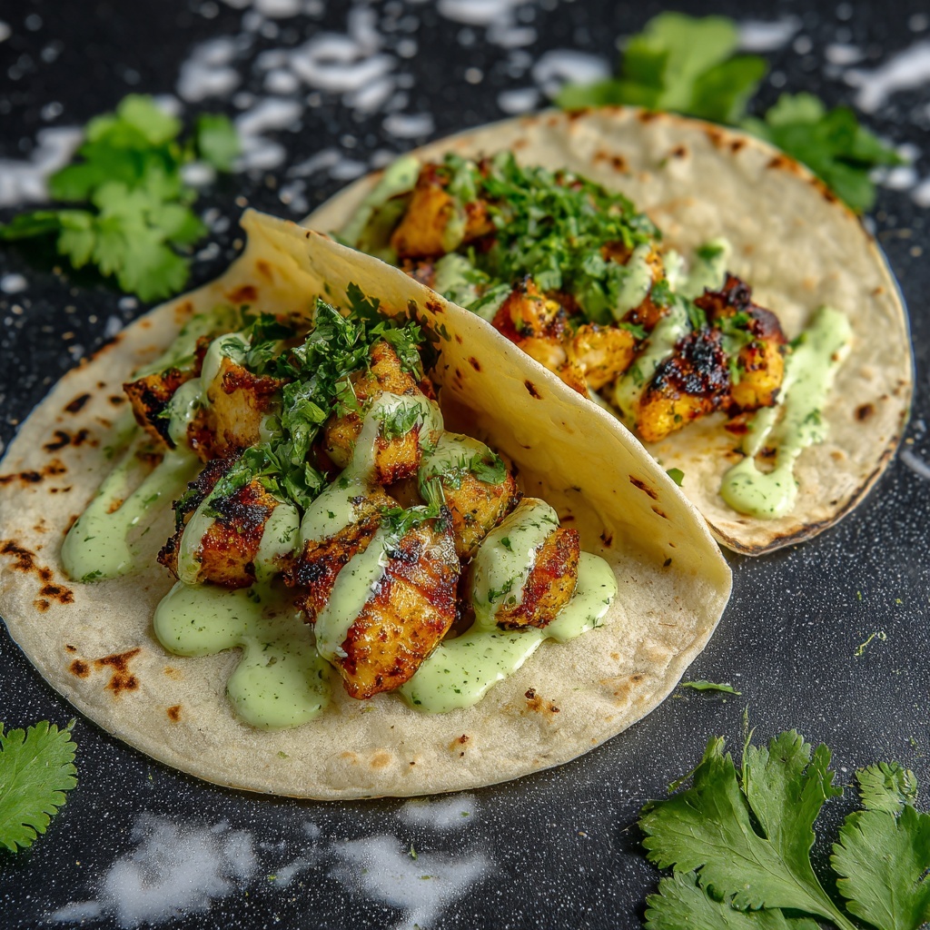 Garlic Butter Honey BBQ Chicken Tacos Recipe - Recipe Image