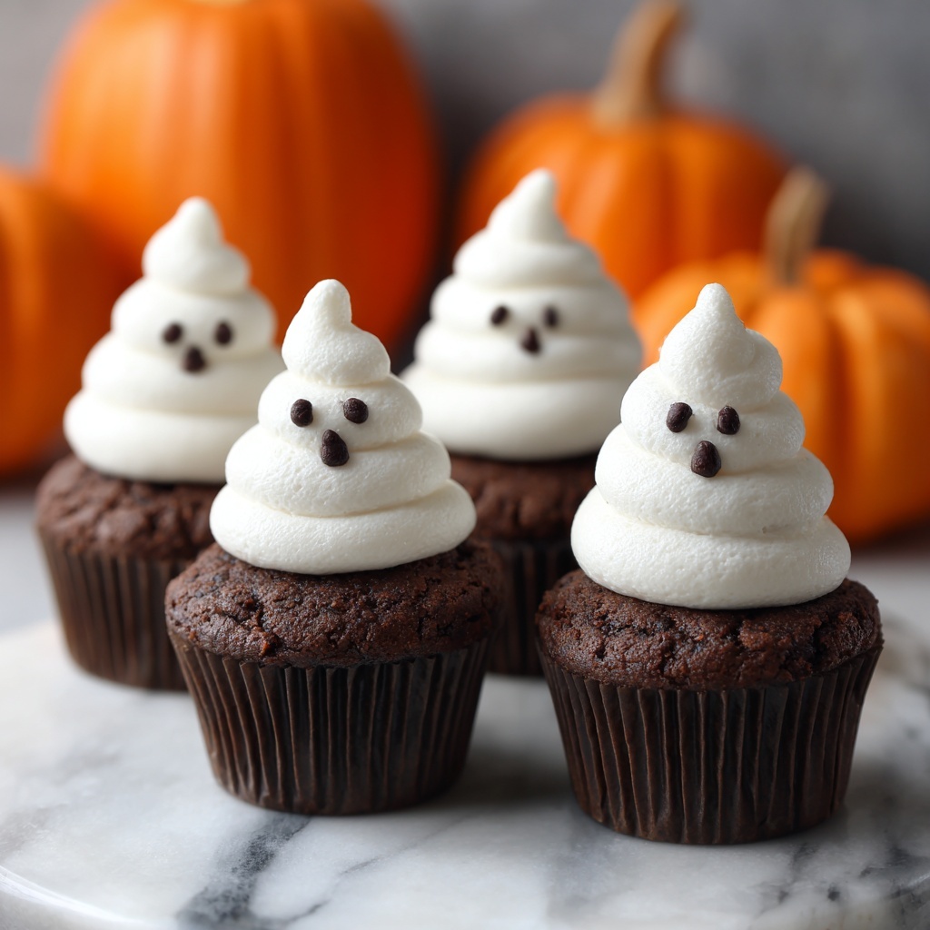 Ghoulish Ghost Cupcakes Recipe - Recipe Image