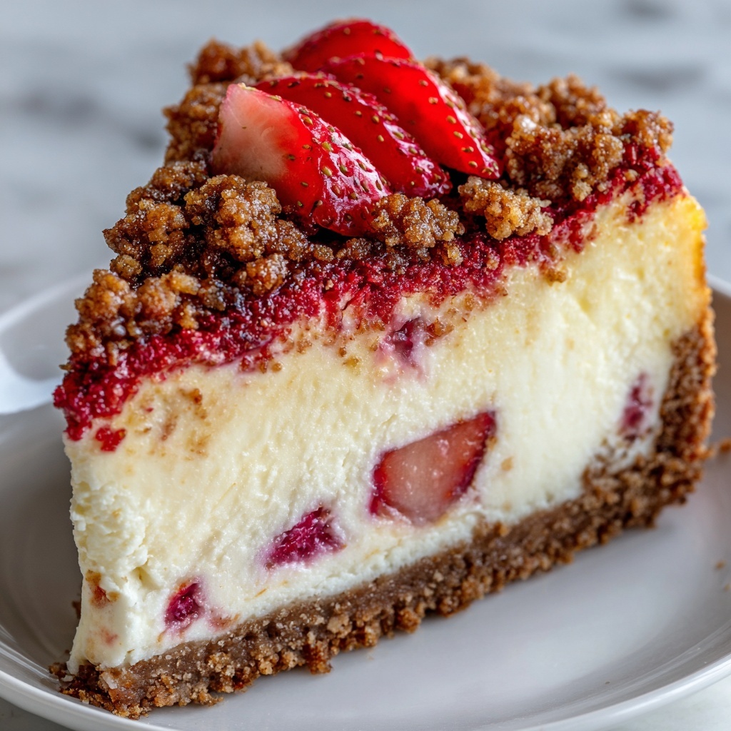 Strawberry Crunch Cheesecake Recipe - Recipe Image