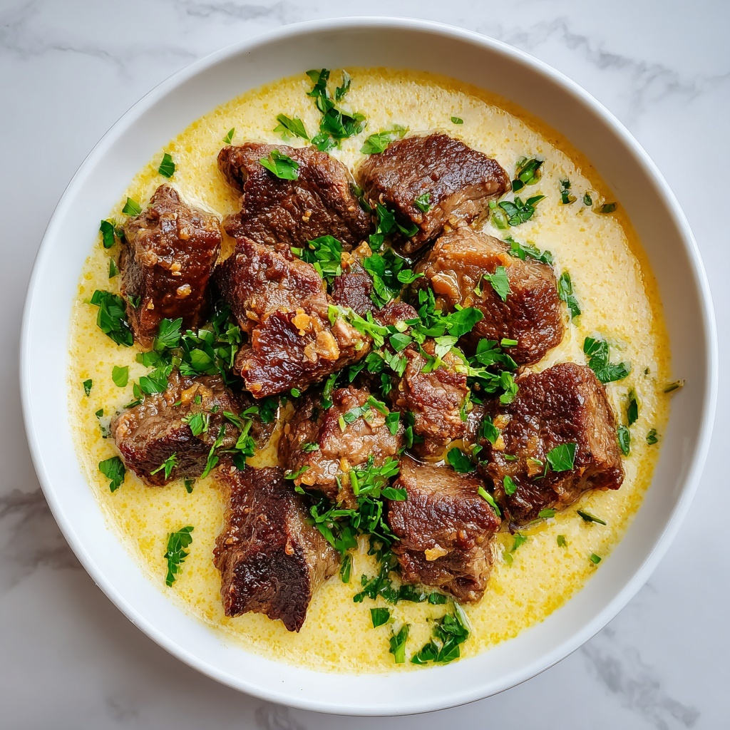 Garlic Butter Steak Bites with Parmesan Cream Sauce Recipe - Recipe Image
