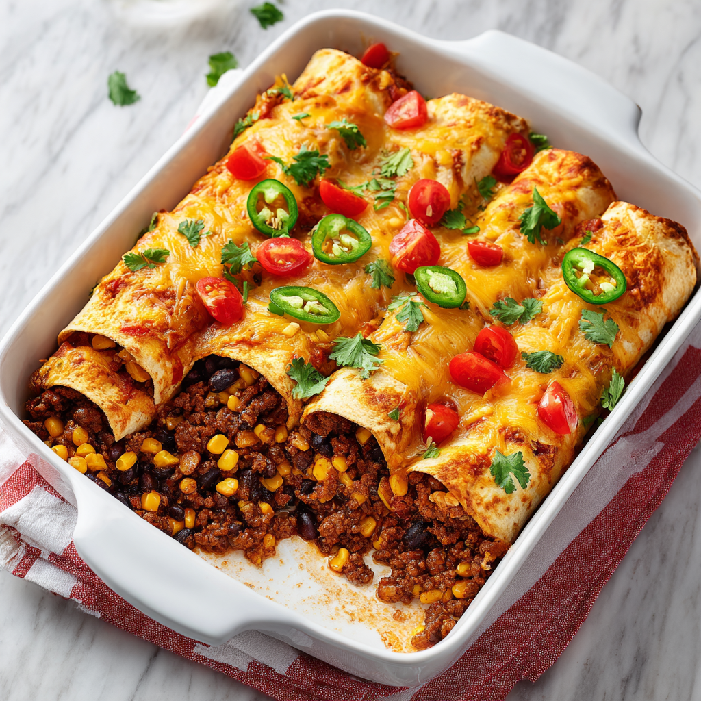 Beef Enchilada Casserole Recipe - Recipe Image