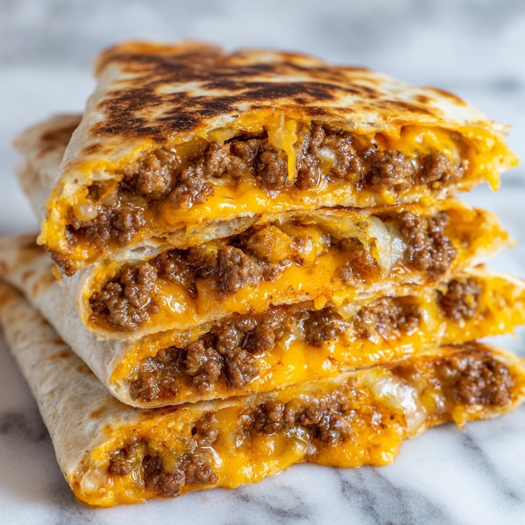 Cheesy Ground Beef Quesadillas Recipe - Recipe Image