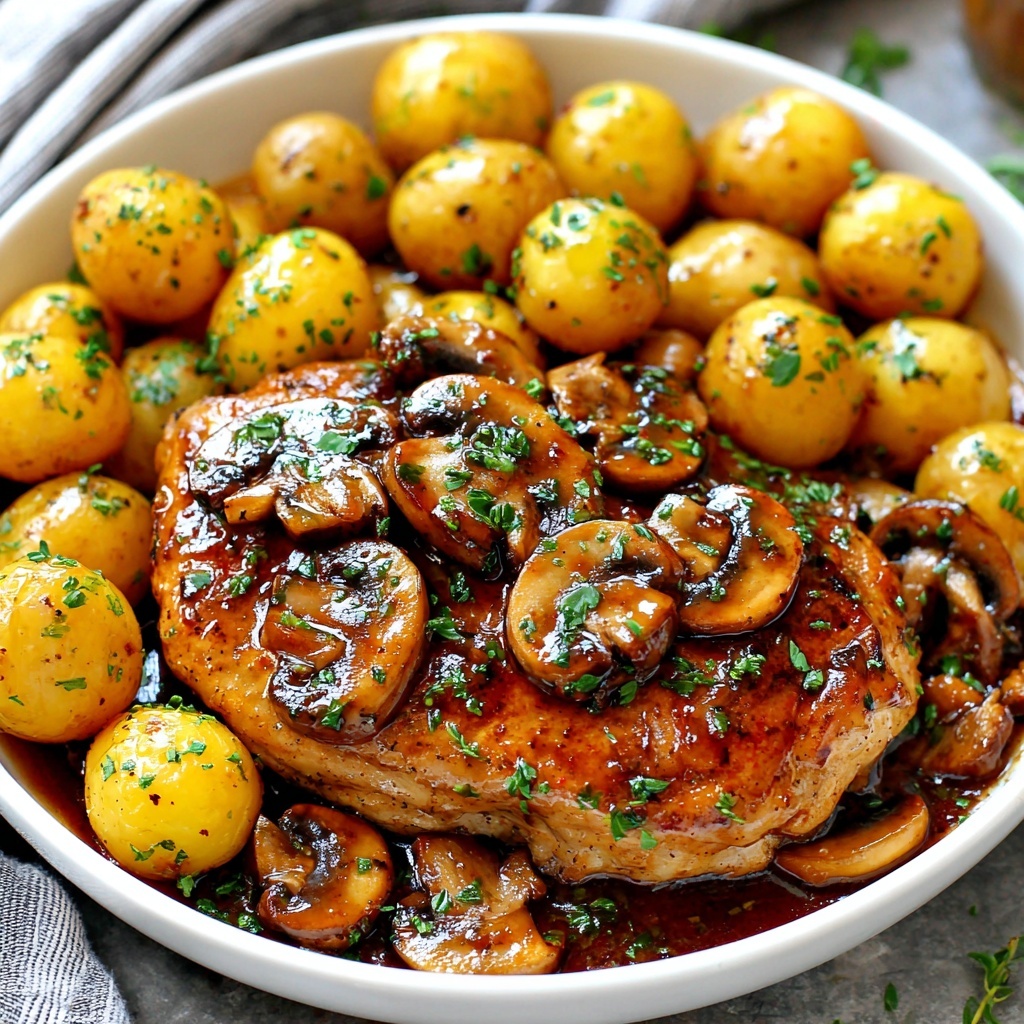 Savory Chicken with Mushrooms and Potatoes Recipe - Recipe Image
