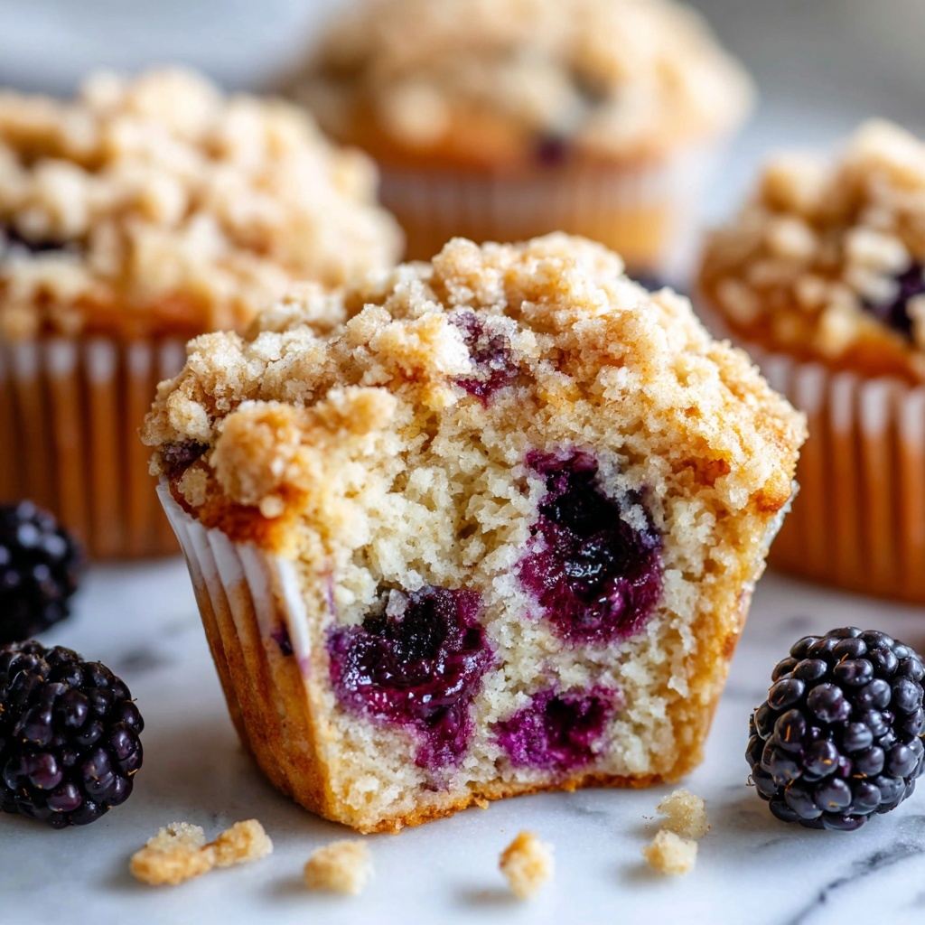 Blackberry Muffins with Oatmeal Streusel Recipe - Recipe Image