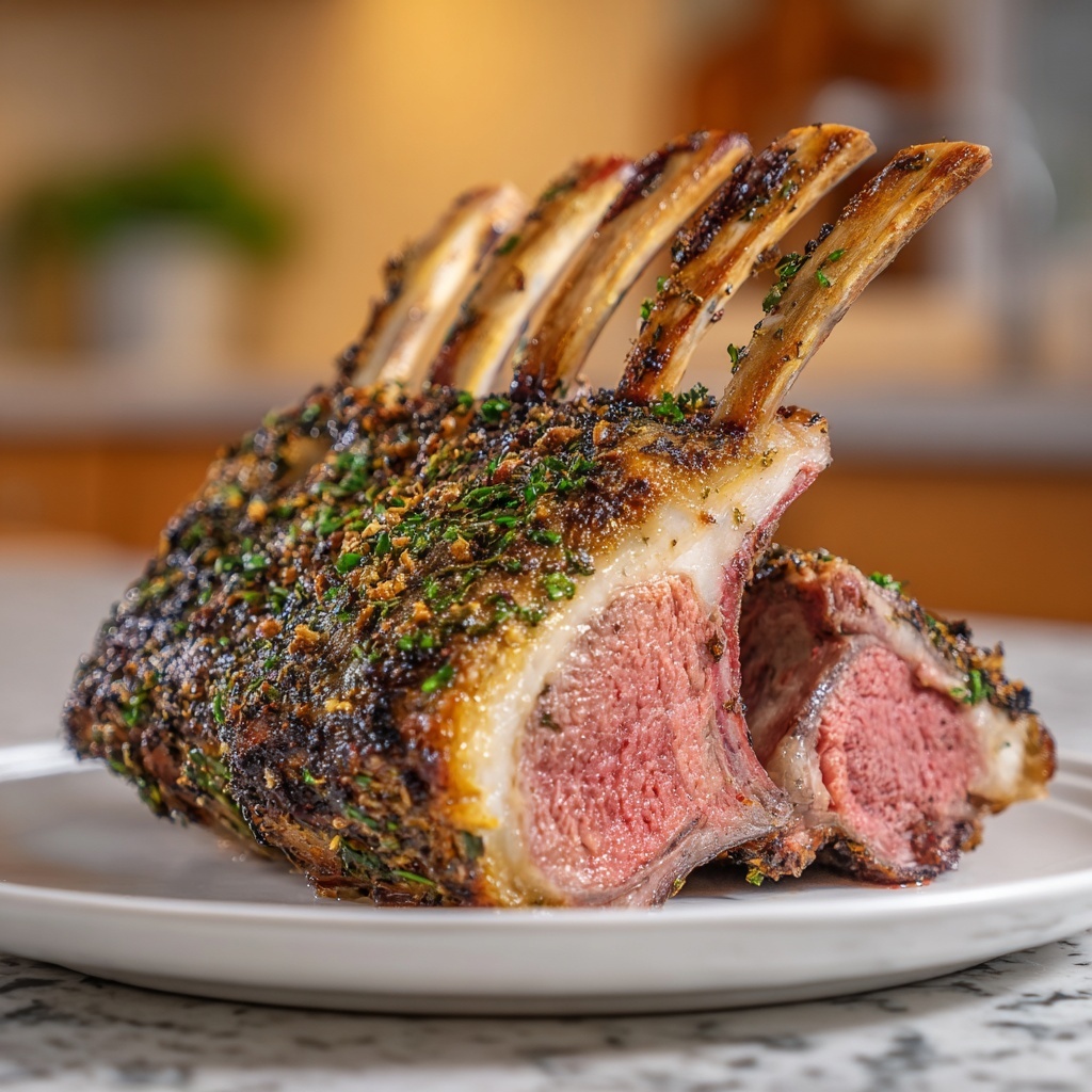 Herb Crusted Rack of Lamb: 7 Steps to Culinary Bliss Recipe - Recipe Image
