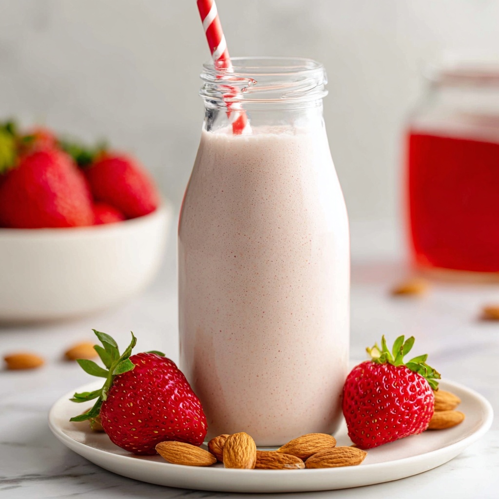 Creamy Strawberry Almond Milk Recipe - Recipe Image