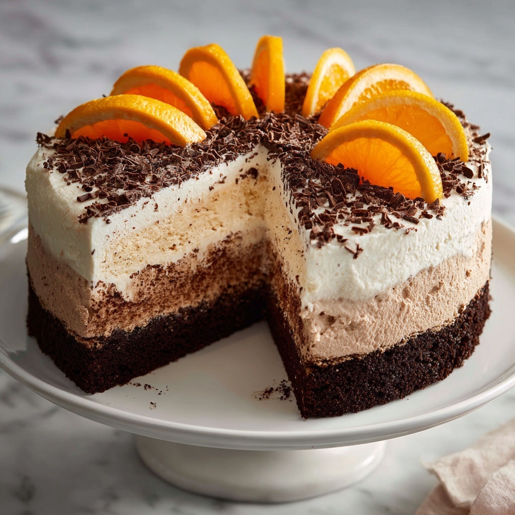 Chocolate Orange Cheesecake Layer Cake Recipe - Recipe Image