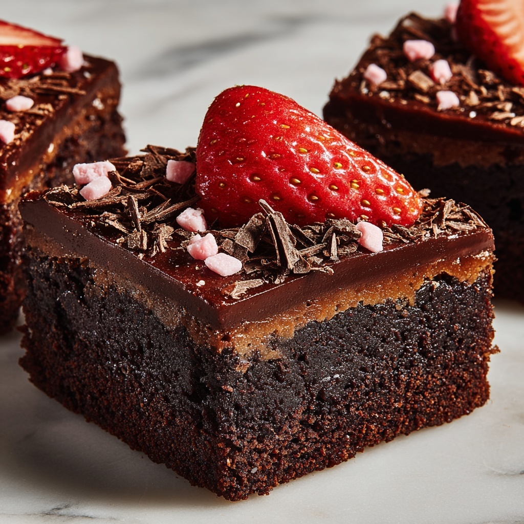 Chocolate Covered Strawberry Brownies Recipe - Recipe Image