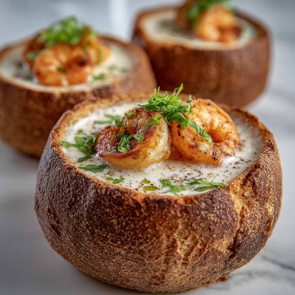 Stuffed Seafood Bread Bowl Recipe - Recipe Image