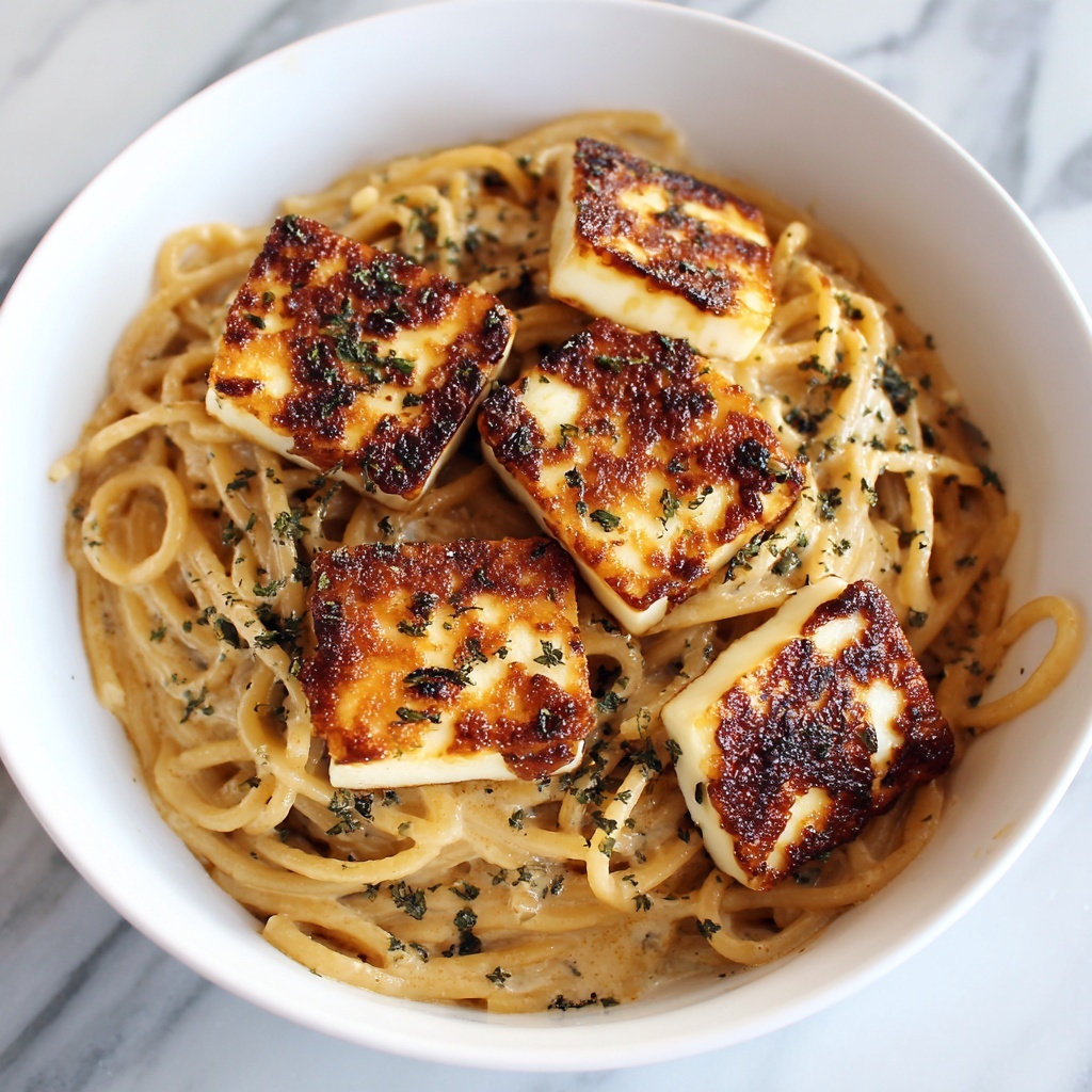 Halloumi Carbonara: Creamy 7-Step Pasta Delight Recipe - Recipe Image