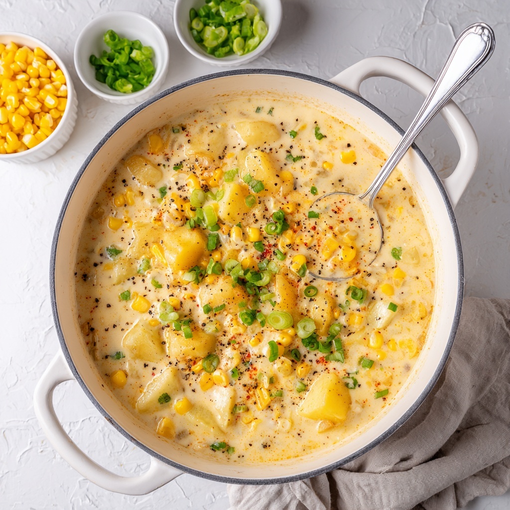 Creamy Potato and Corn Chowder with Bacon Recipe - Recipe Image