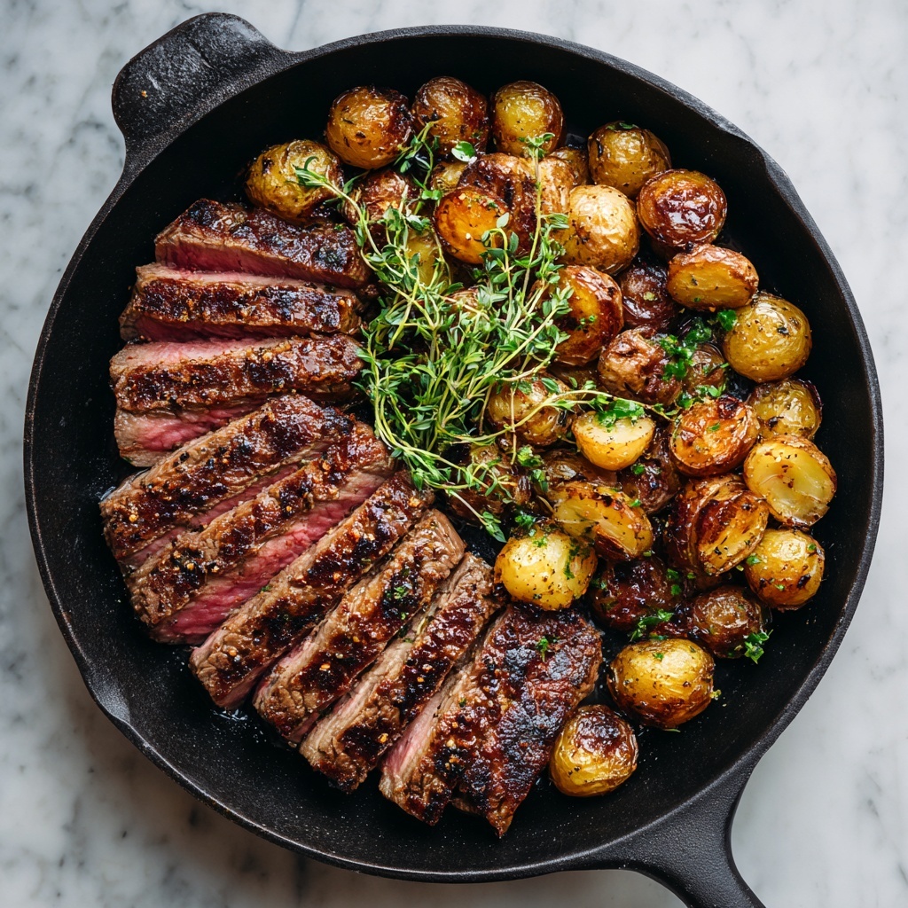 Garlic Butter Steak with Roasted Brussels Sprouts and Butternut Squash Recipe - Recipe Image