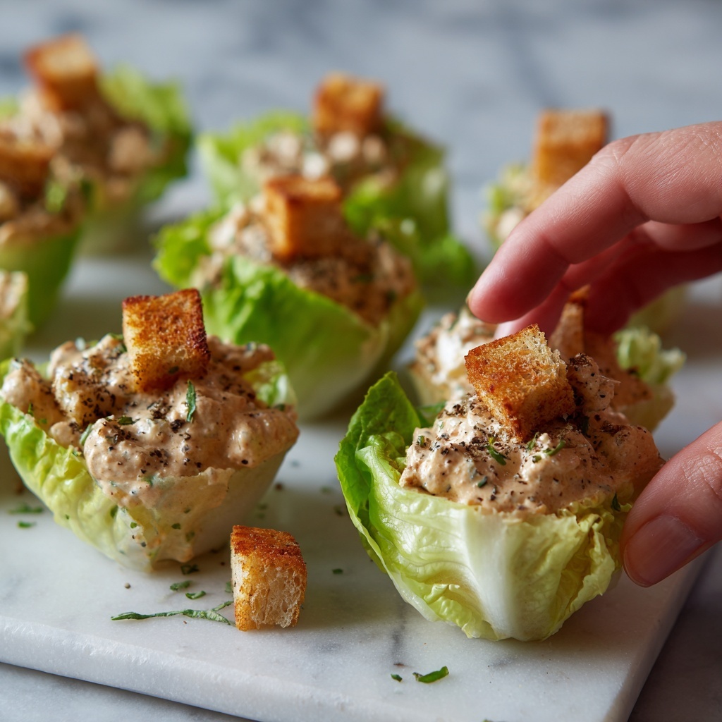 Mini Chicken Caesar Boats Recipe - Recipe Image