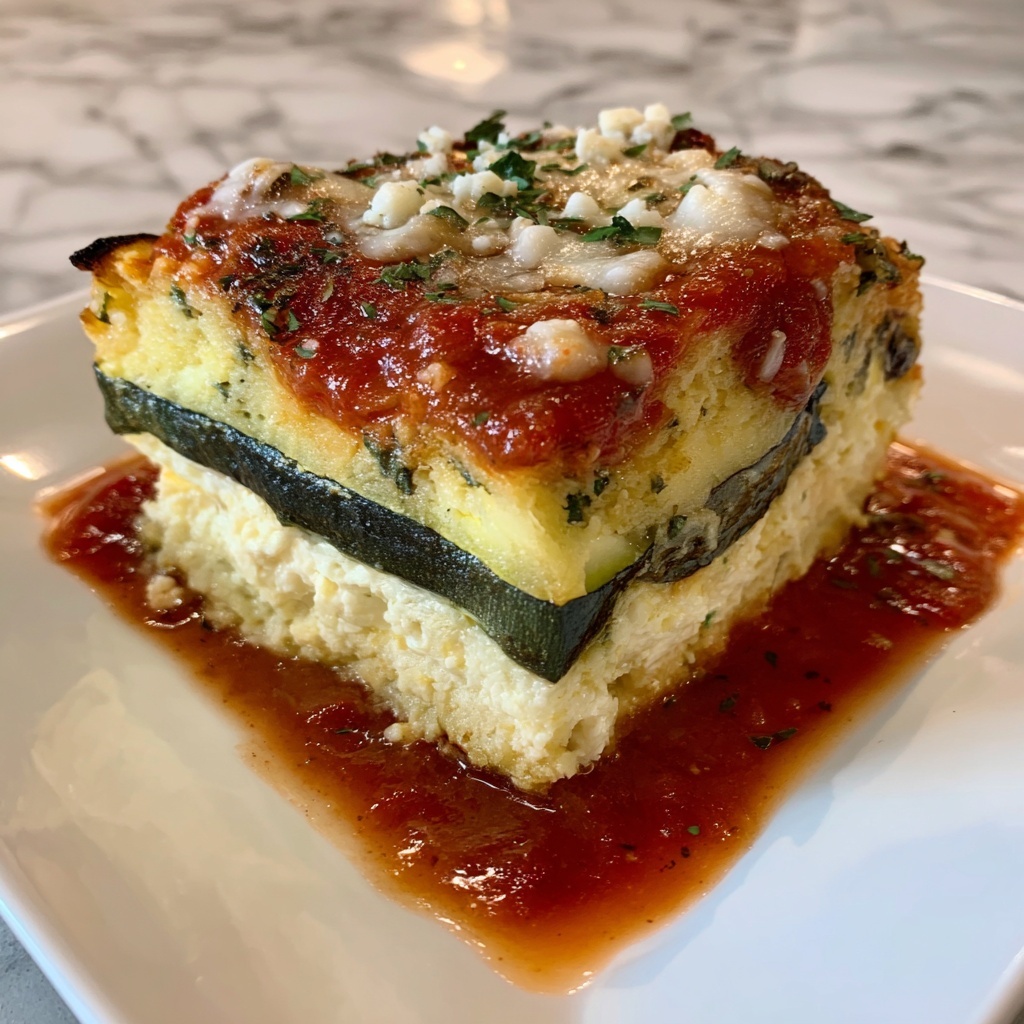 Layered Zucchini Ricotta Melts with Marinara Recipe - Recipe Image