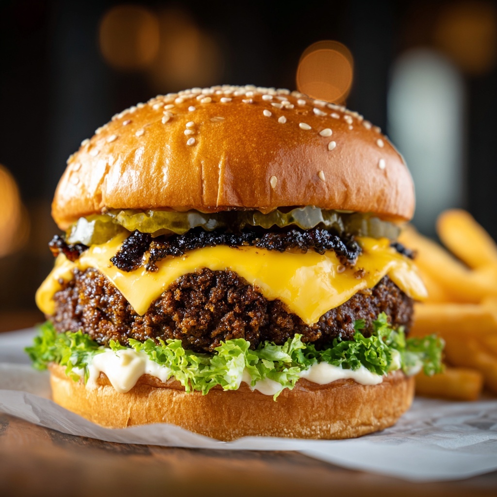 Irresistible Smash Burger with Crispy Bacon and Melty Cheese Recipe - Recipe Image