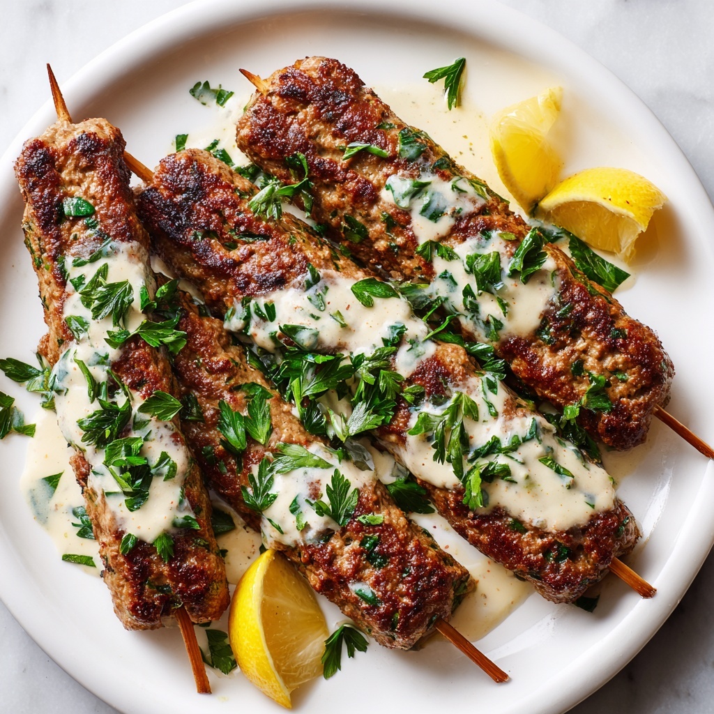 Tasty Chicken Kofta with Garlic Yogurt Sauce Recipe - Recipe Image