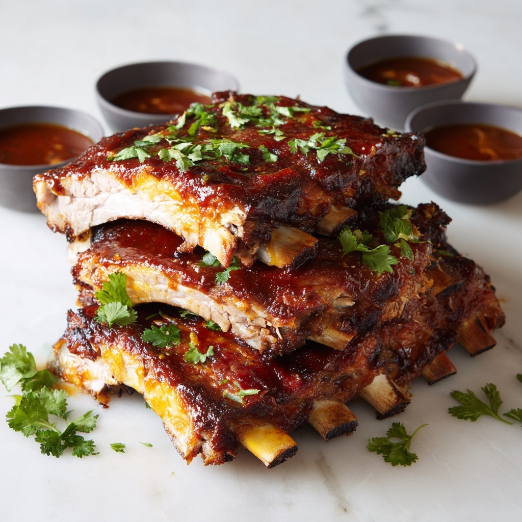 Oven Baked Ribs with Smoky BBQ Glaze Recipe - Recipe Image