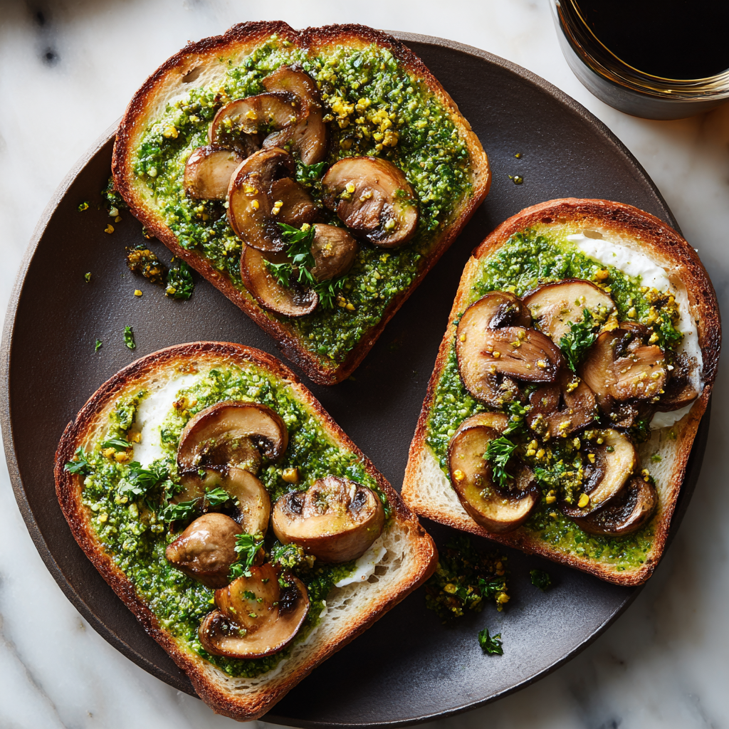 Vegan Mushroom Pesto Sandwich Recipe - Recipe Image