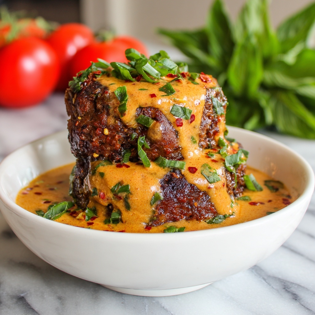 Irresistible Keto Feta Burgers with Creamy Tomato Bliss Recipe - Recipe Image