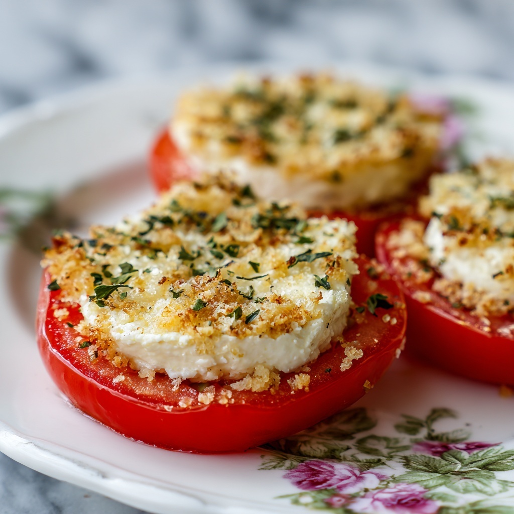 Ricotta Stuffed Tomatoes with Parmesan and Ritz Crackers Recipe - Recipe Image