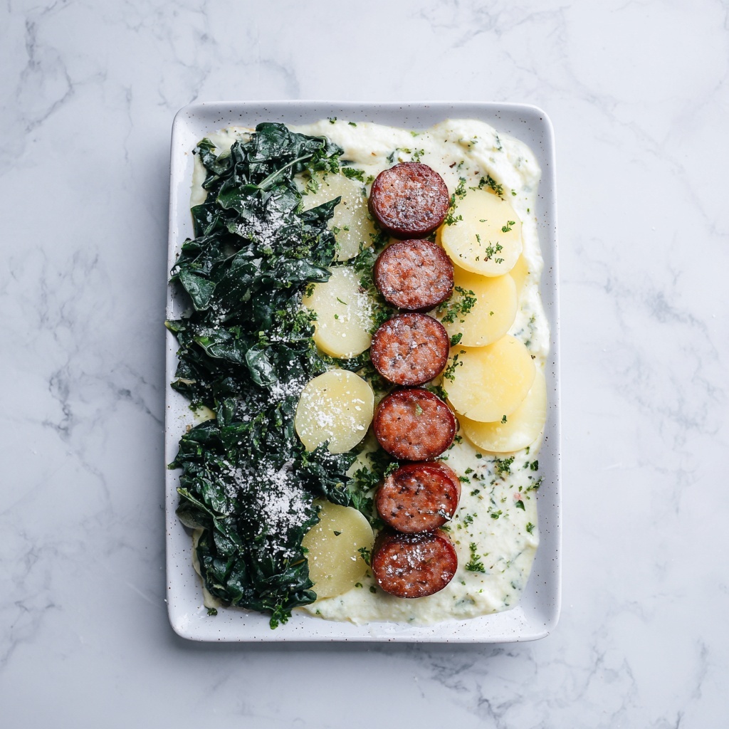 Hearty Dutch Stamppot with Kale and Smoked Sausage Recipe - Recipe Image