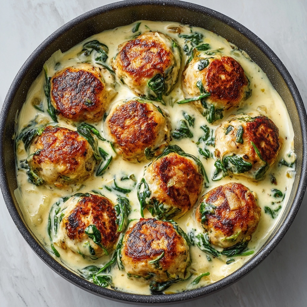 Creamy Spinach Turkey Meatballs for a Healthy Family Feast Recipe - Recipe Image