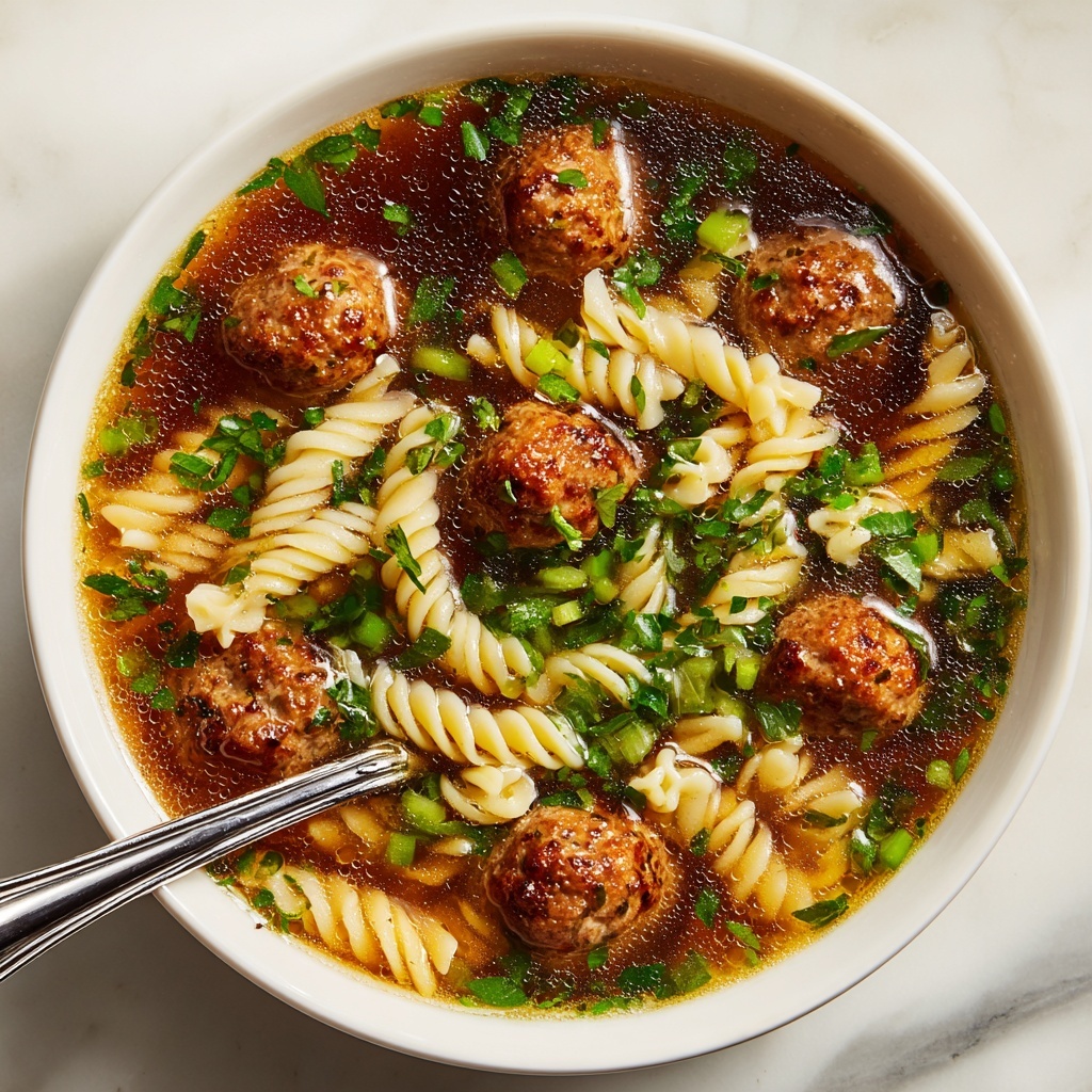 Moroccan Meatball Couscous Soup Recipe - Recipe Image
