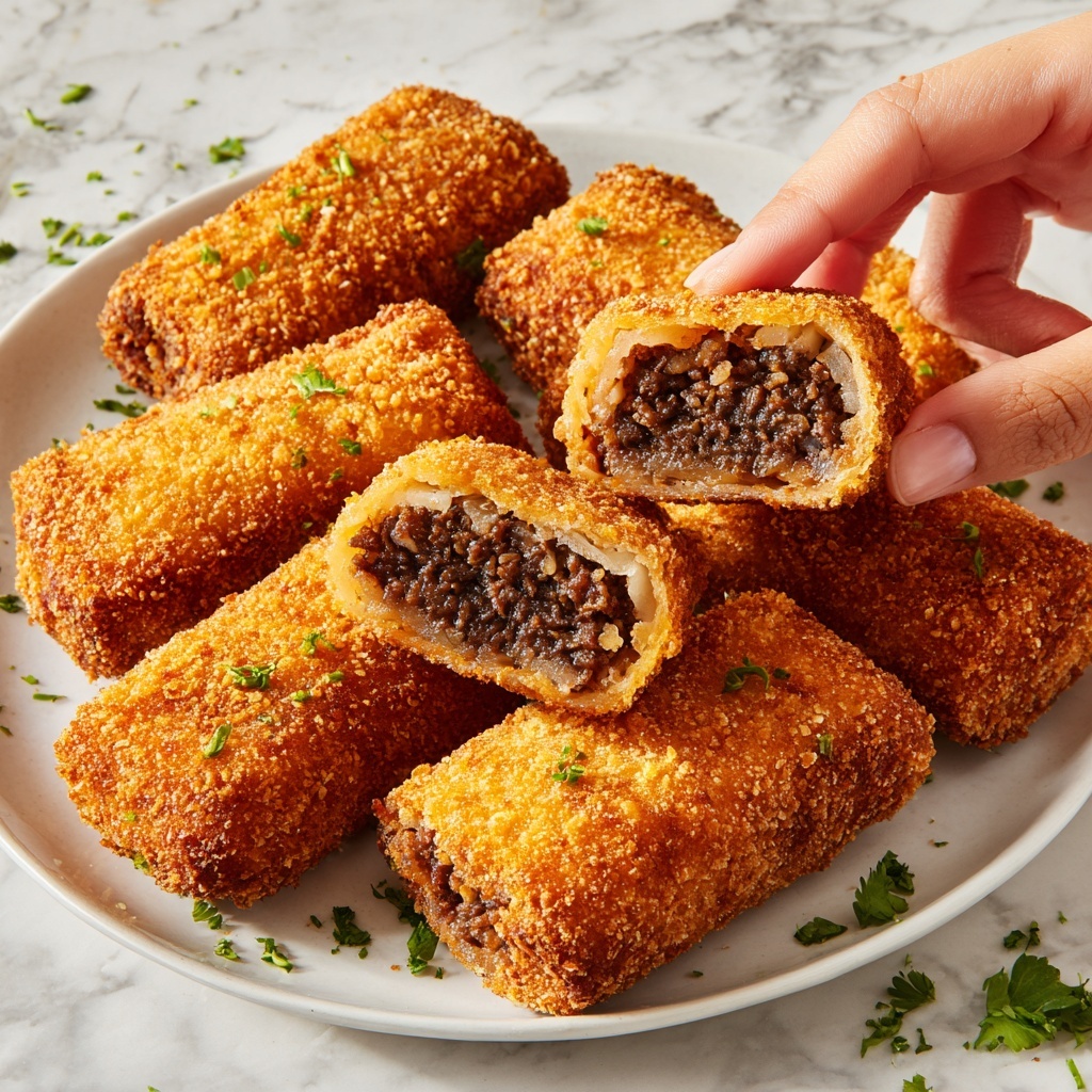 Spicy Garlic Beef Croquettes with Crispy Golden Crust Recipe - Recipe Image