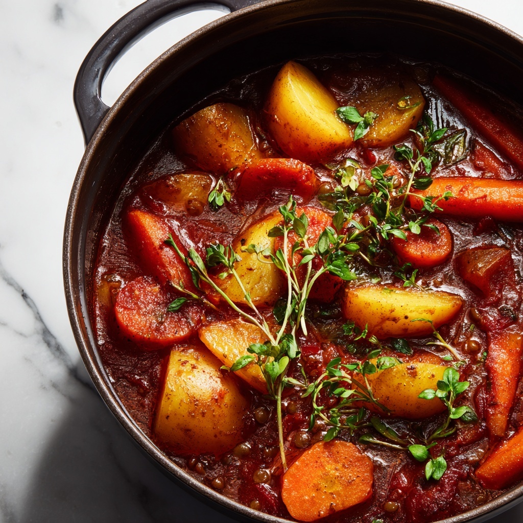 Hearty Vegan Lentil and Vegetable Stew Recipe - Recipe Image