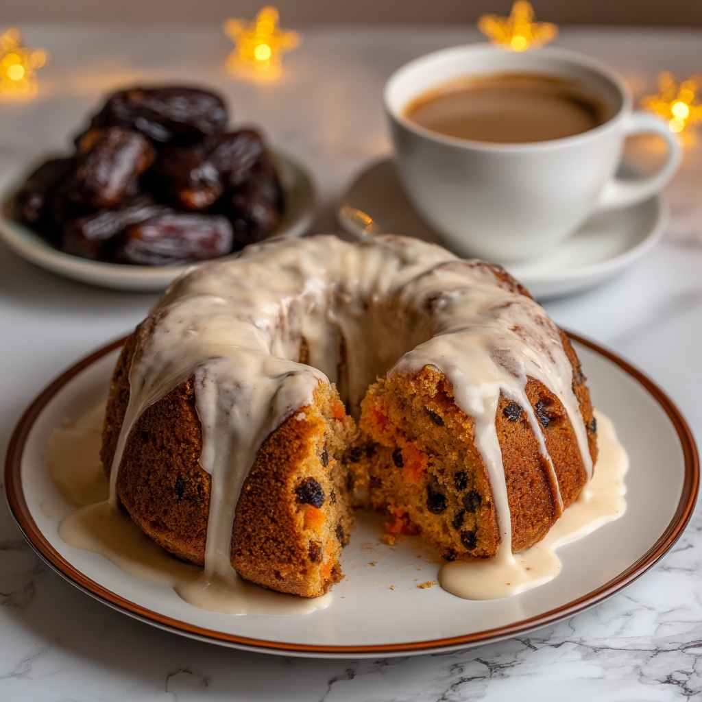 Carrot Date Raisin Pudding with Nutmeg Cream Recipe - Recipe Image