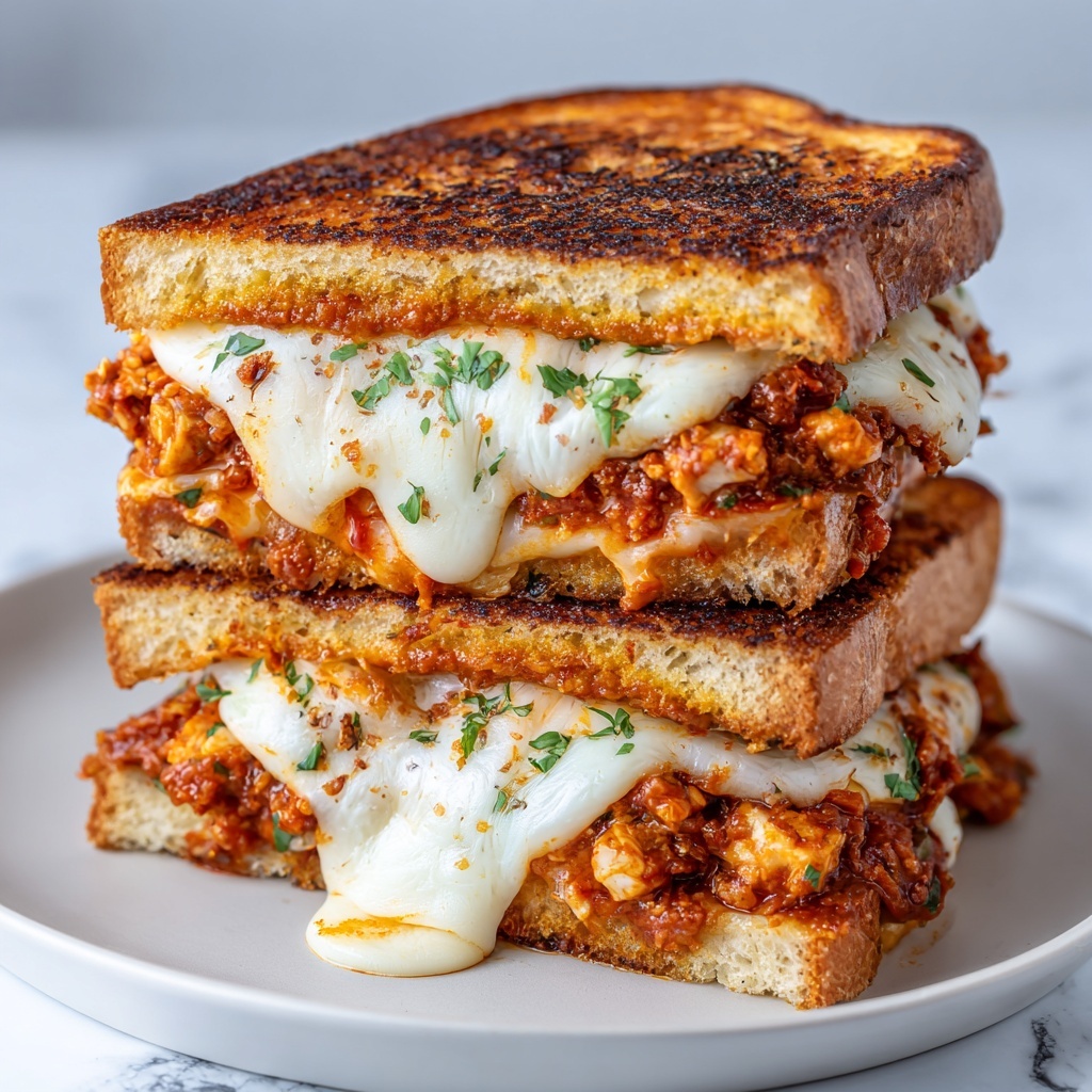 Lazy Chicken Parmesan Grilled Cheese Recipe - Recipe Image