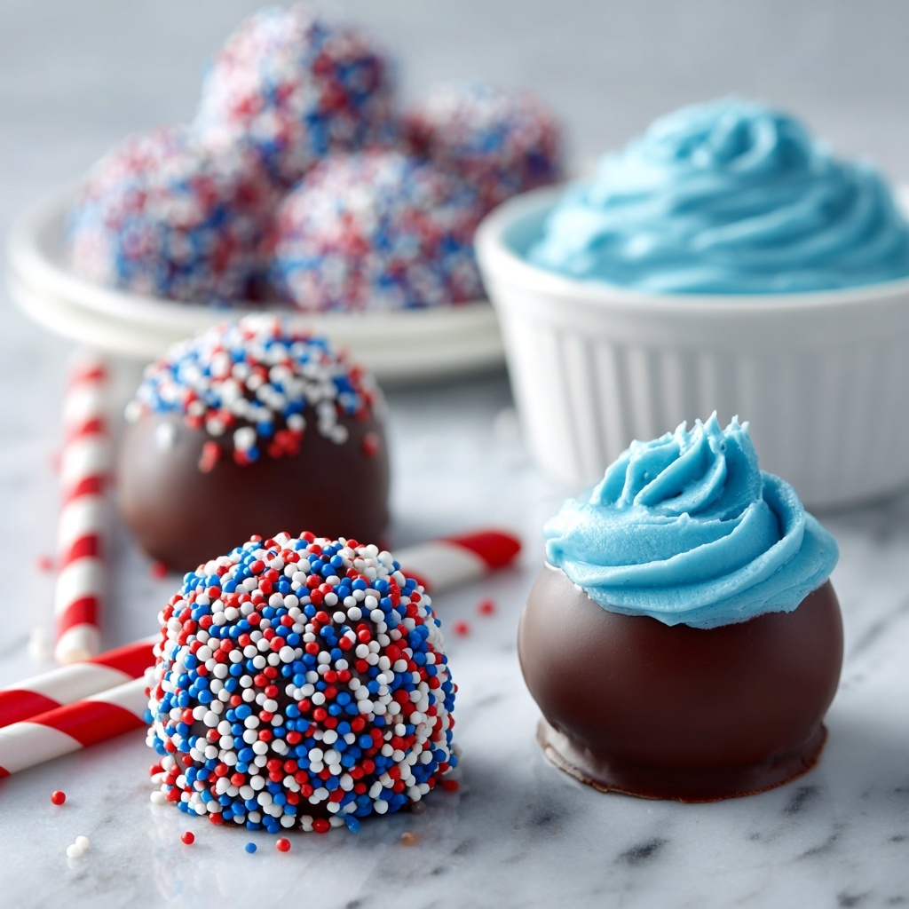 Patriotic Chocolate Cake Balls Recipe - Recipe Image