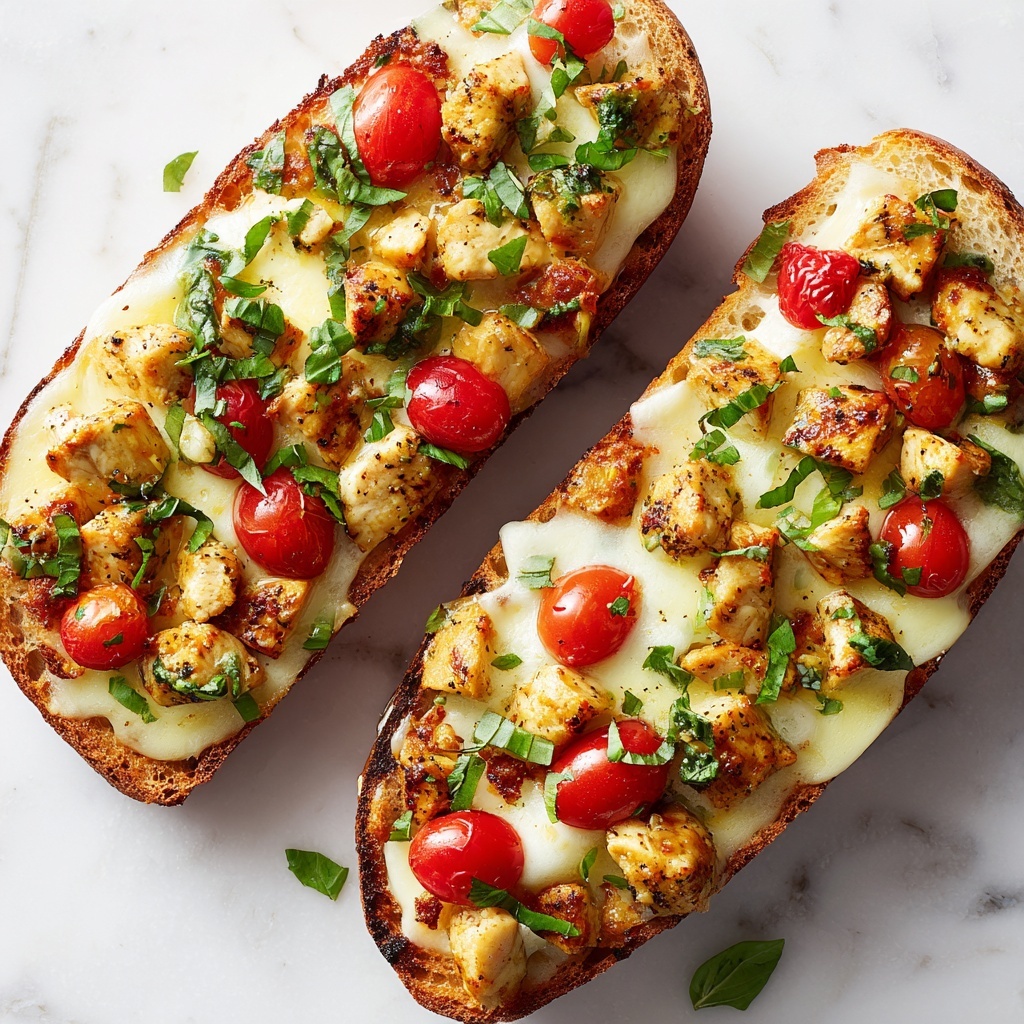 Chicken Caprese Garlic Bread Recipe - Recipe Image
