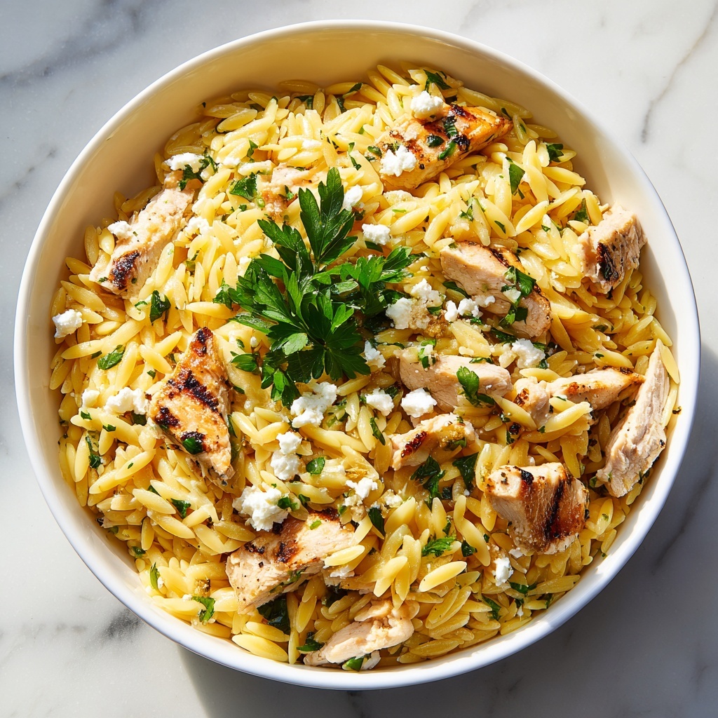 Lemon Feta Chicken Orzo: A Bright and Cheesy One-Pot Delight Recipe - Recipe Image